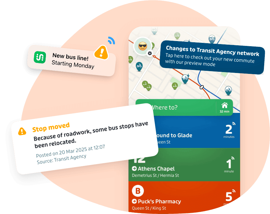 Inform your riders with Transit app